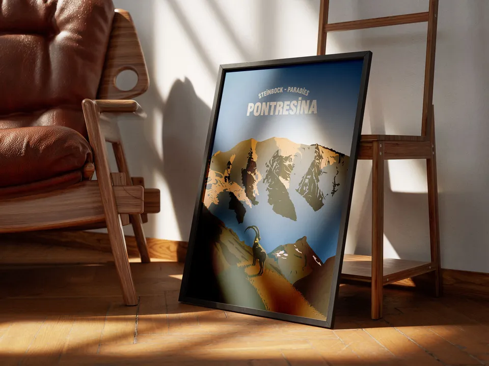 The FInished Pontresina Travel Poster
