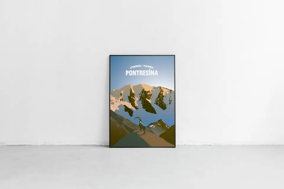 Travelposter Pontresina Switzerland