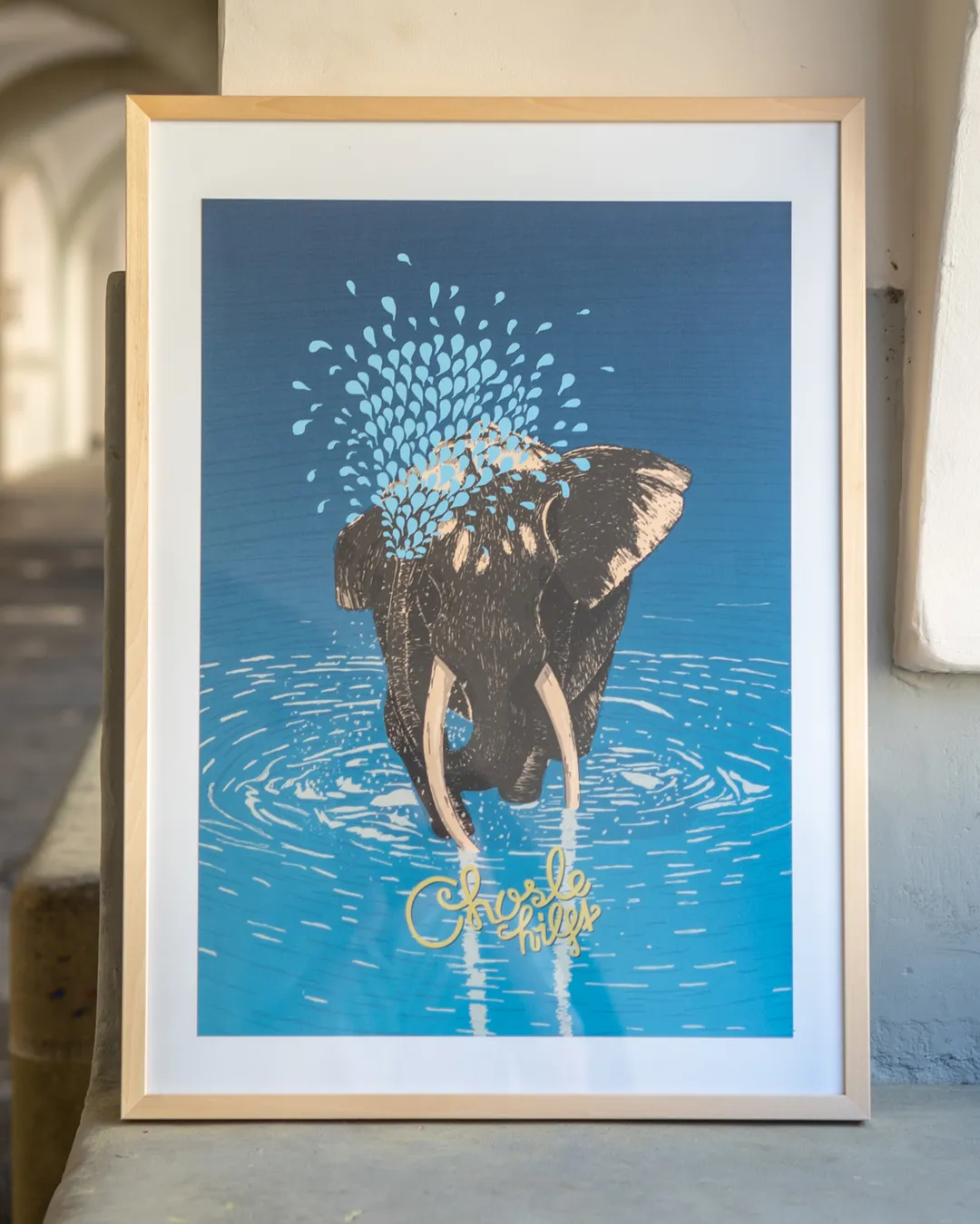 Plakat, Wasser Elefant