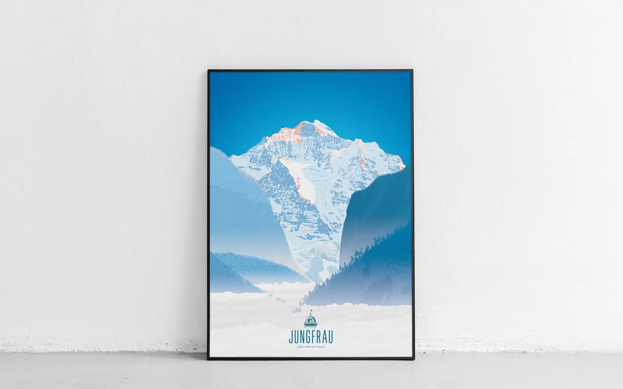 Plakat, Jungfrau F4, Top of Europe, Berner Oberland