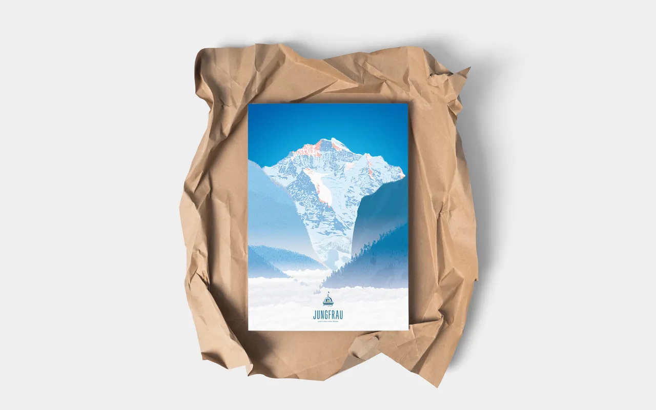 Postkarte, Jungfrau A5, Top of Europe, Berner Oberland