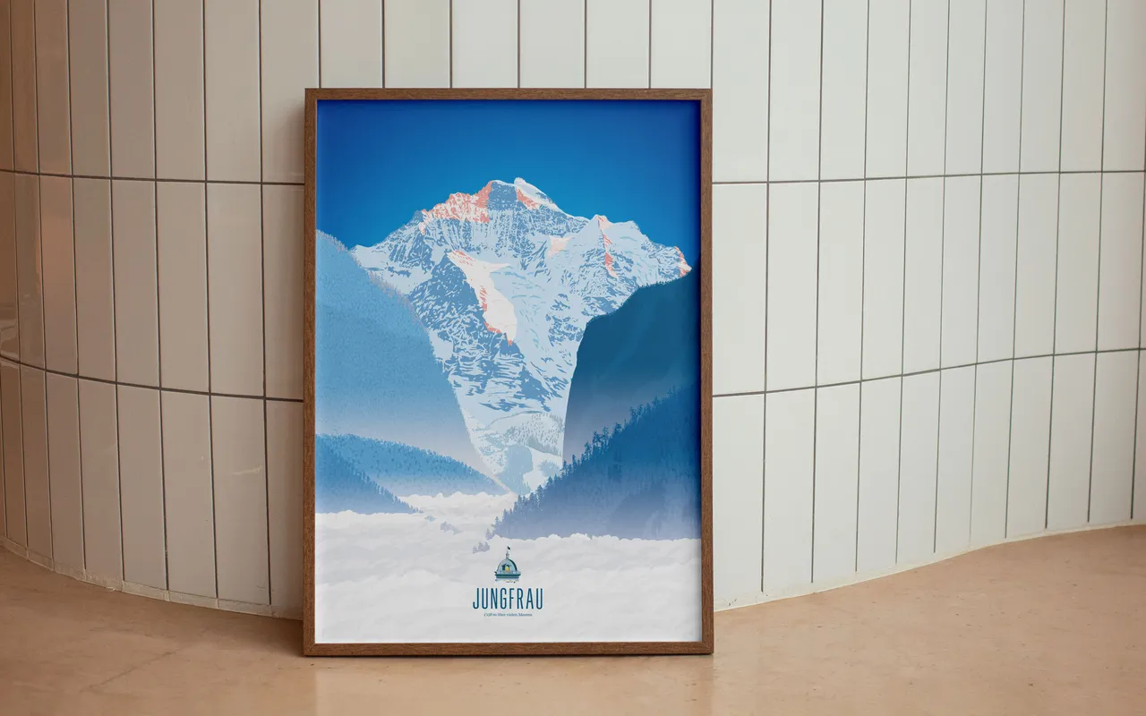 Plakat, Jungfrau A1, Top of Europe, Berner Oberland