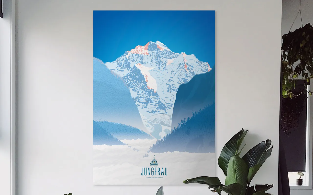 Plakat, F4 jungfrau aufgezogen