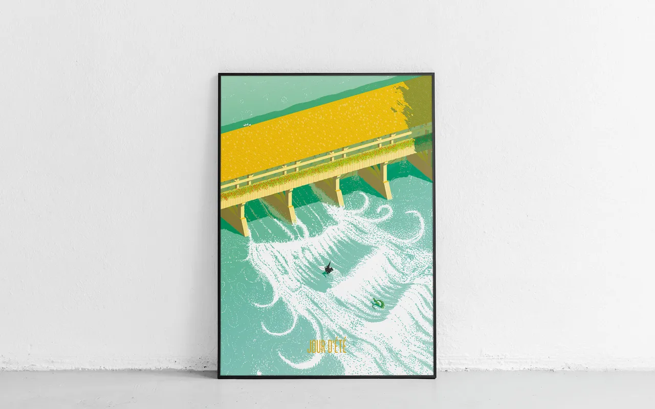 Plakat, F4, Aare Surfen Thun