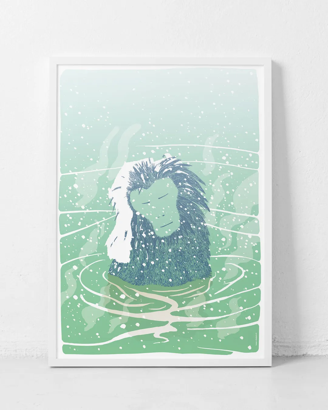 Plakat, Schneeaffe im Winter