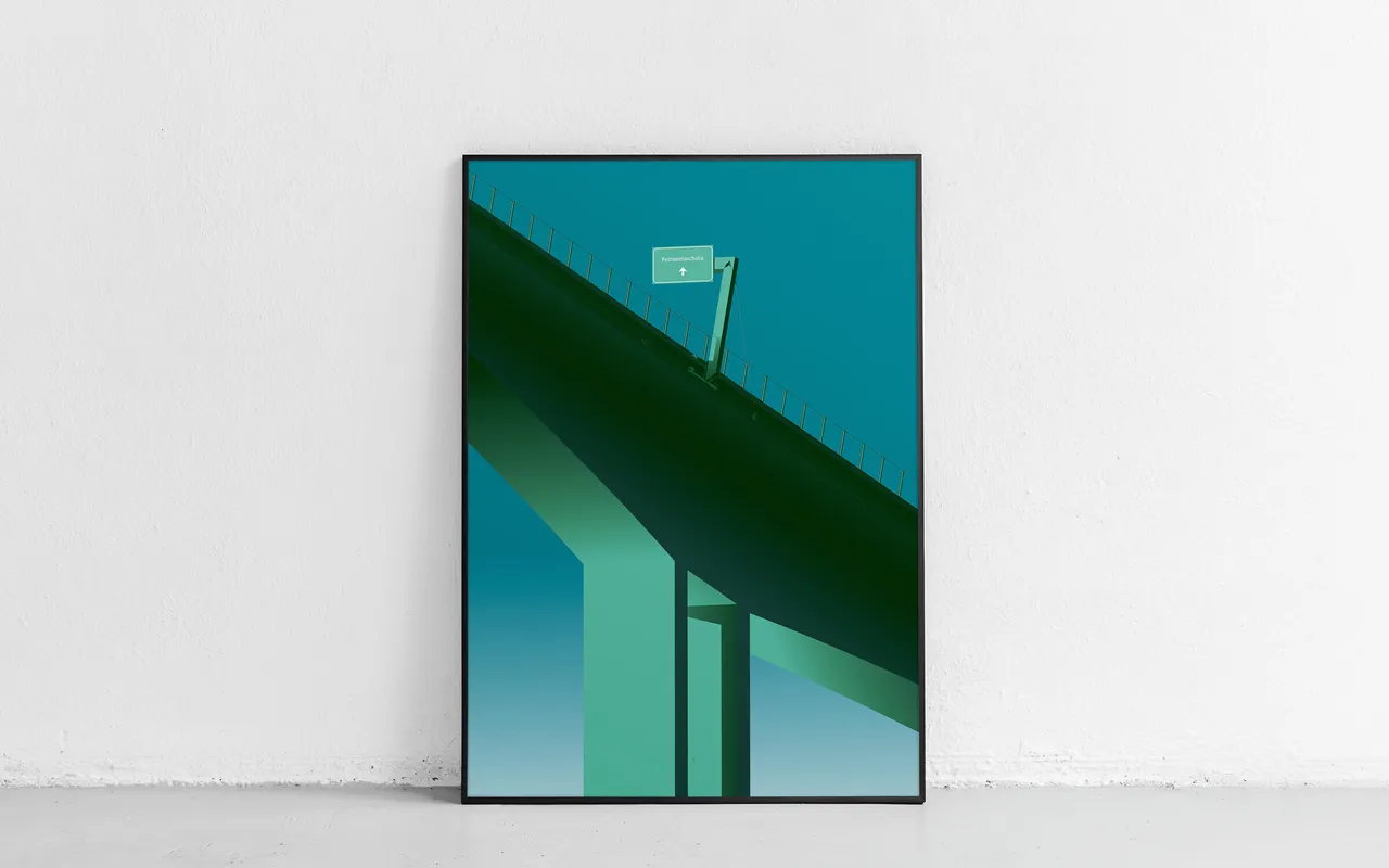 Plakat, Klettern am Felsenauviadukt, Autobahn A1