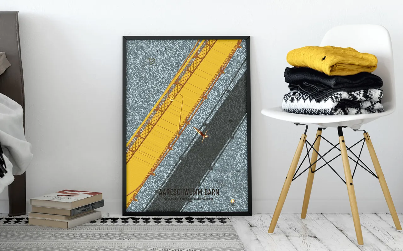 Plakat, Aareschwumm im Klimawandel