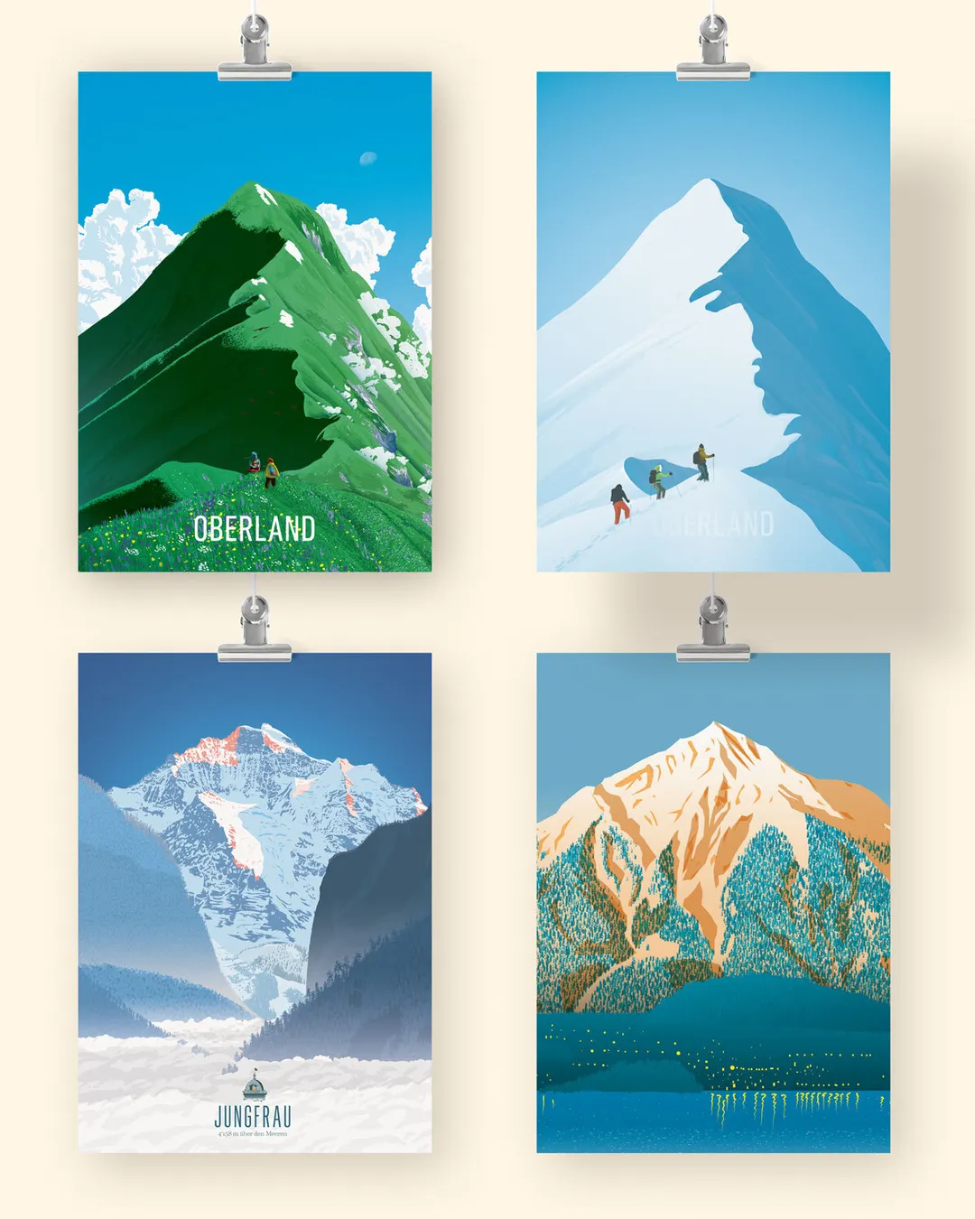 Shop mockup berg postkartenset 4