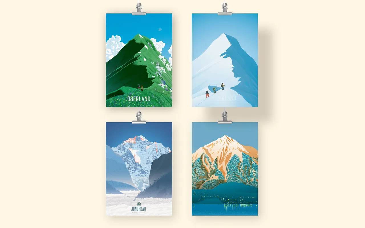 Shop mockup berg postkartenset 4
