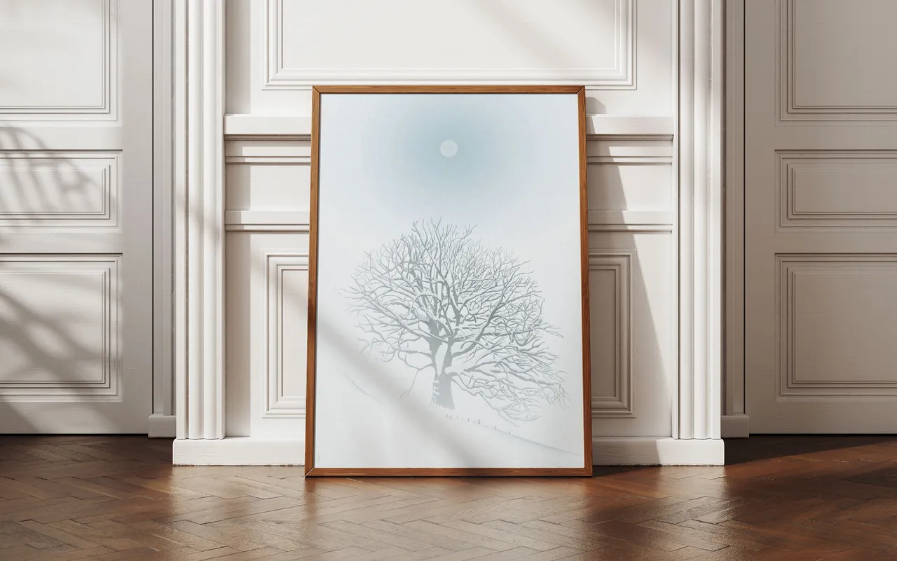 Poster, Winter Tree in Whiteout, A1