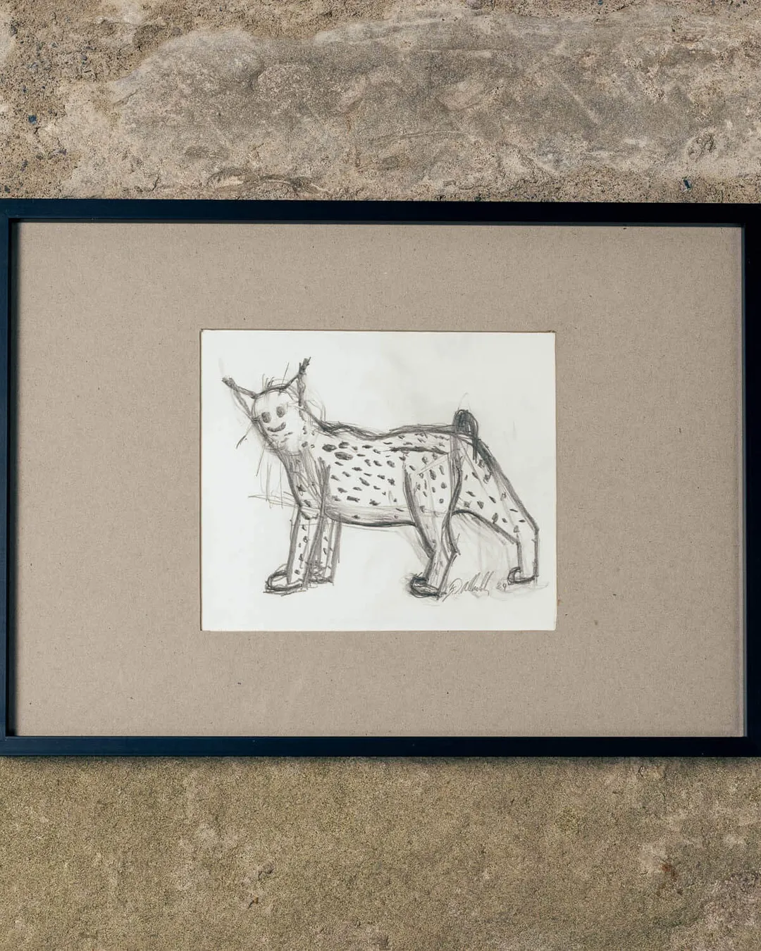 Bleistiftzeichnung, Theodor. Der zurückgelassene Leopard